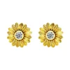 Aretes de Girasol en Plata Esterlina 925 con Incrustaciones