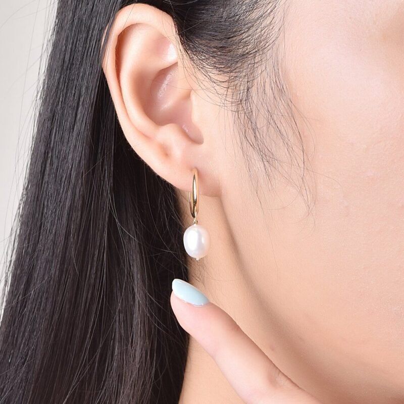 Pendientes Circulares de Perlas de Agua Dulce Vintage para Mujer - Imagen 5
