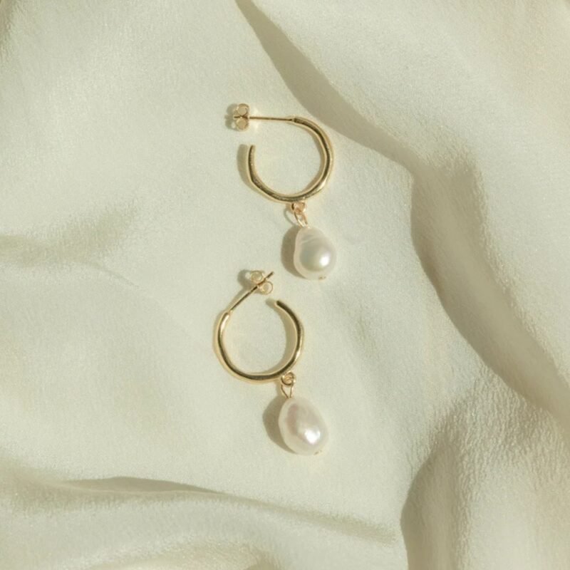 Pendientes Circulares de Perlas de Agua Dulce Vintage para Mujer - Charlottes House Joyería El Salvador