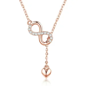 Collar Infinito para Mujer en Plata 925 con Circonita – Gold Rose