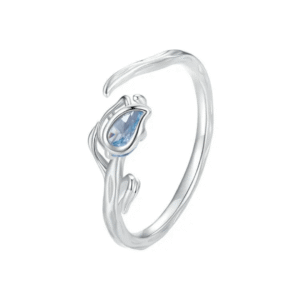 Anillo Tulipán Azul en Plata 925 - Charlottes House Joyeria El Salvador
