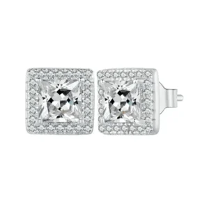 Pendientes Cuadrados de Plata 925 con Circonita Cúbica - Charlottes House Joyeria El Salvador