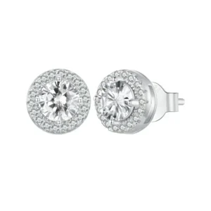Pendientes Redondos de Plata 925 con Circonita Cúbica - Charlottes House Joyeria El Salvador